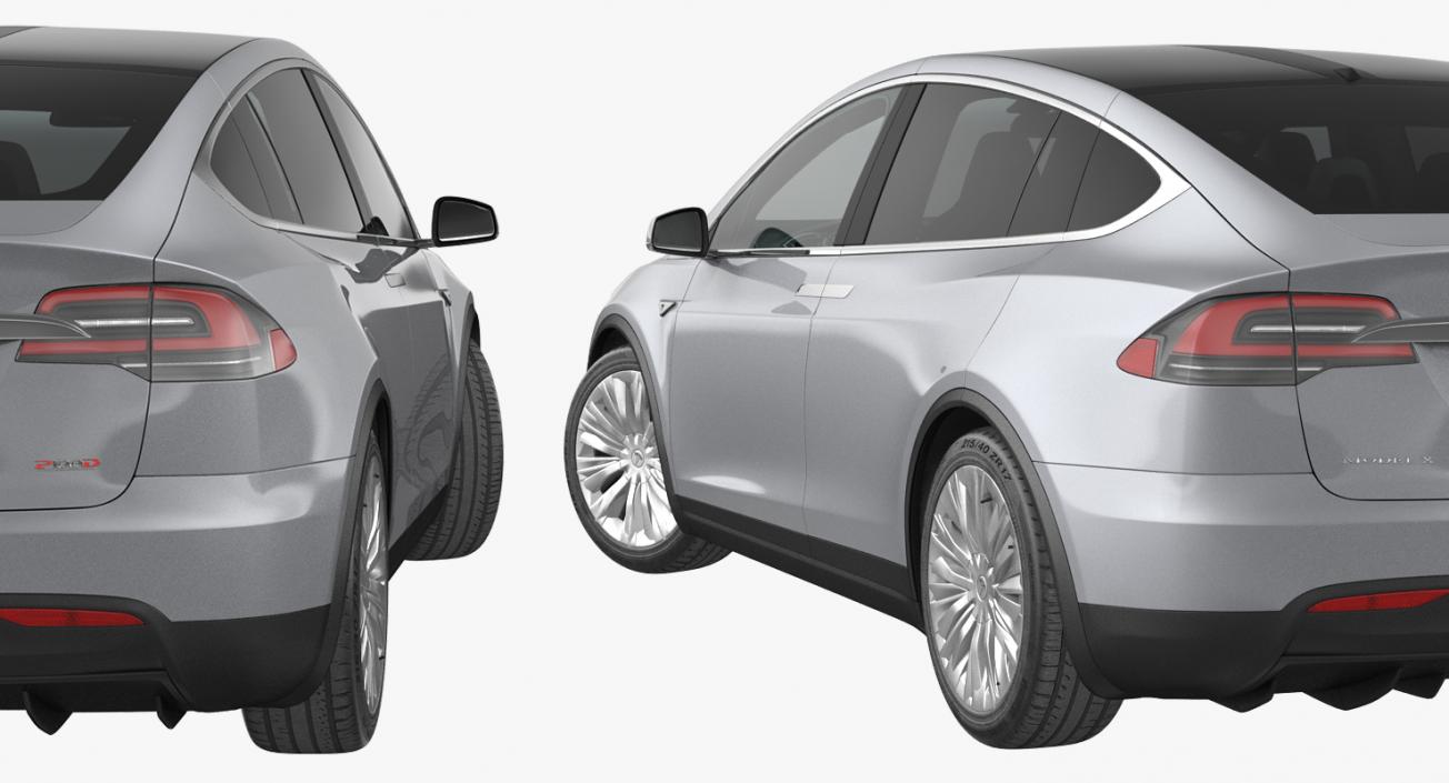 3D model Tesla Model X P90D 2017 Rigged