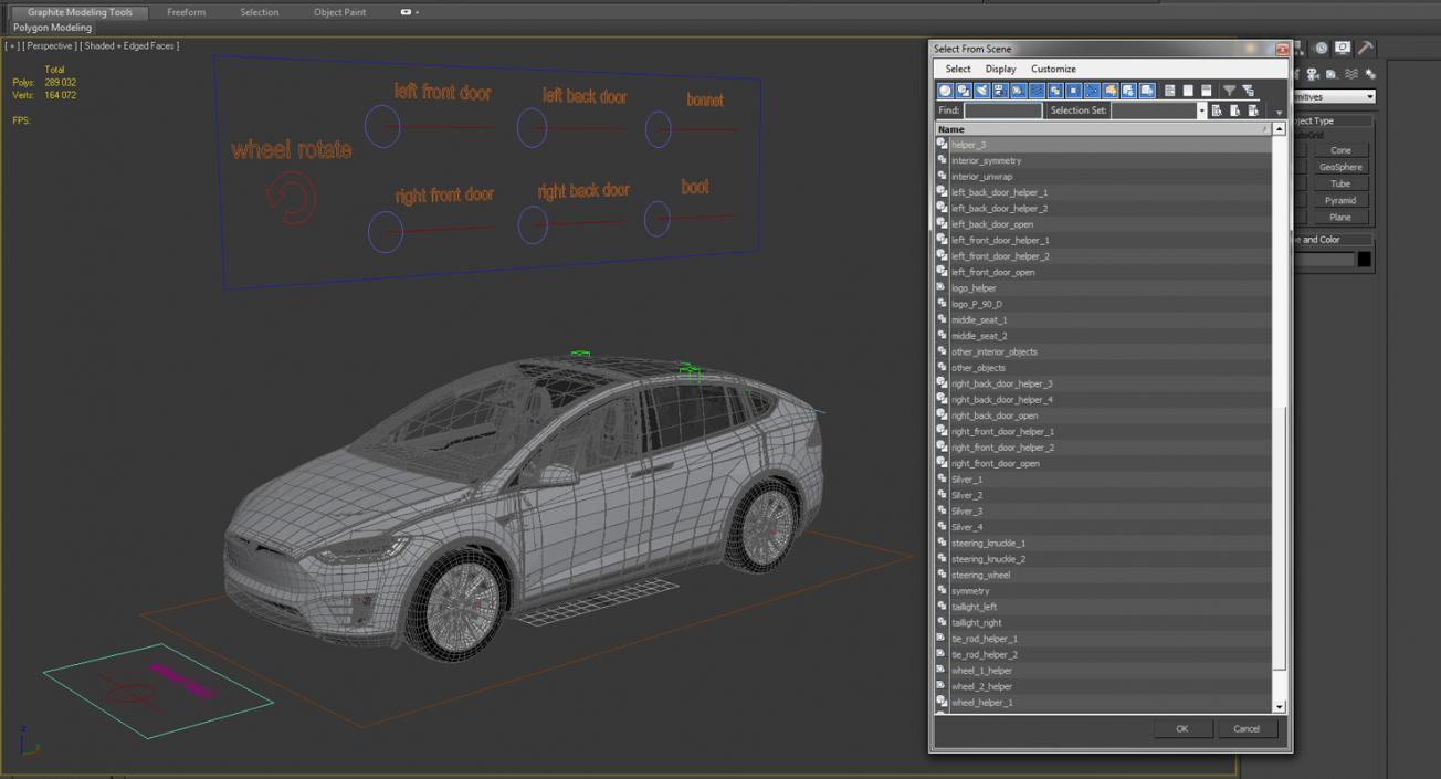 3D model Tesla Model X P90D 2017 Rigged