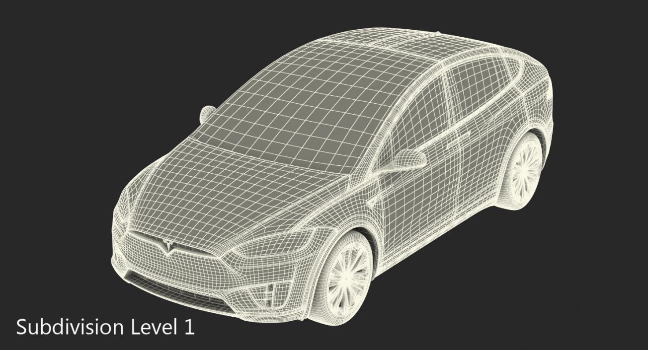 3D model Tesla Model X P90D 2017 Rigged