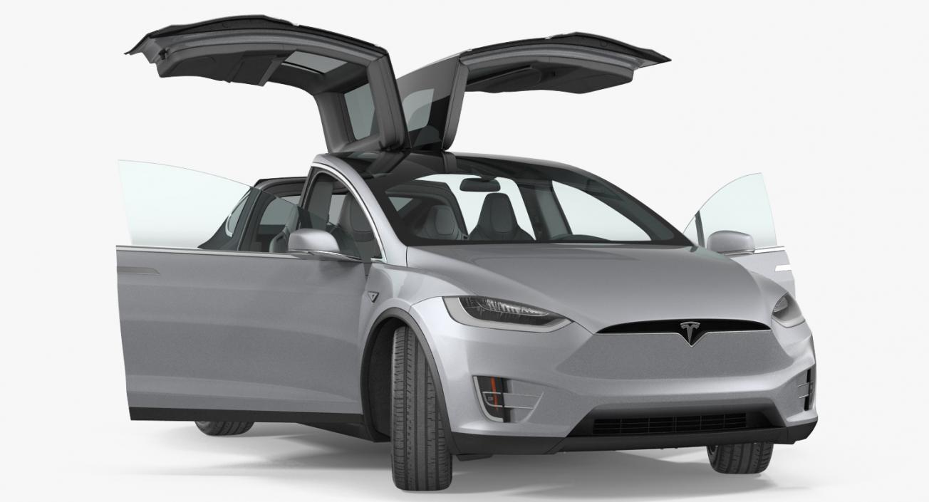 3D model Tesla Model X P90D 2017 Rigged