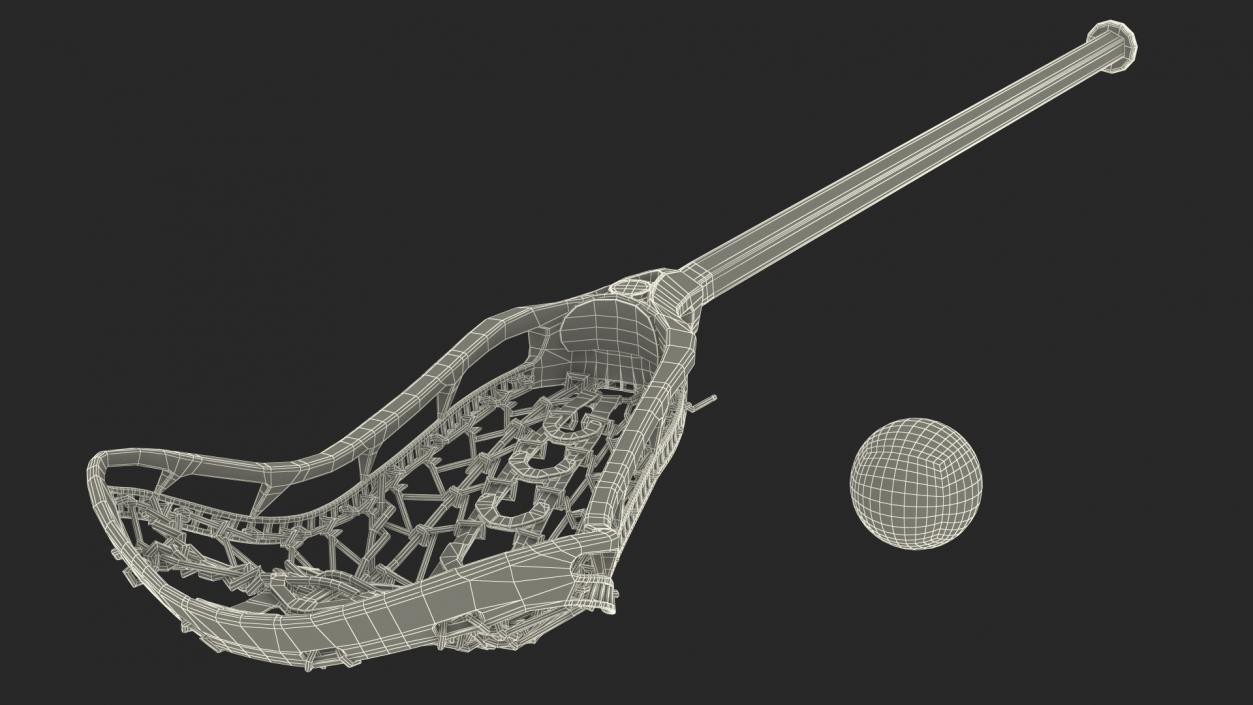 Lacrosse Stick Generic with Ball 3D