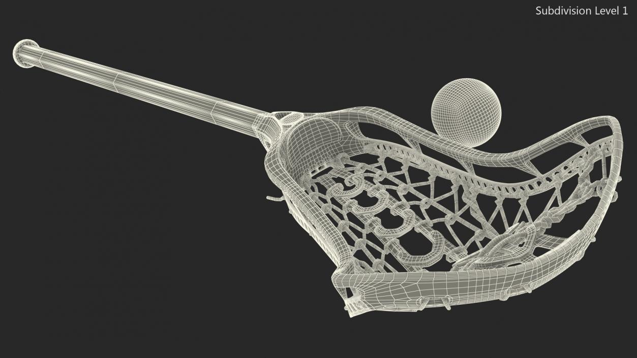 Lacrosse Stick Generic with Ball 3D