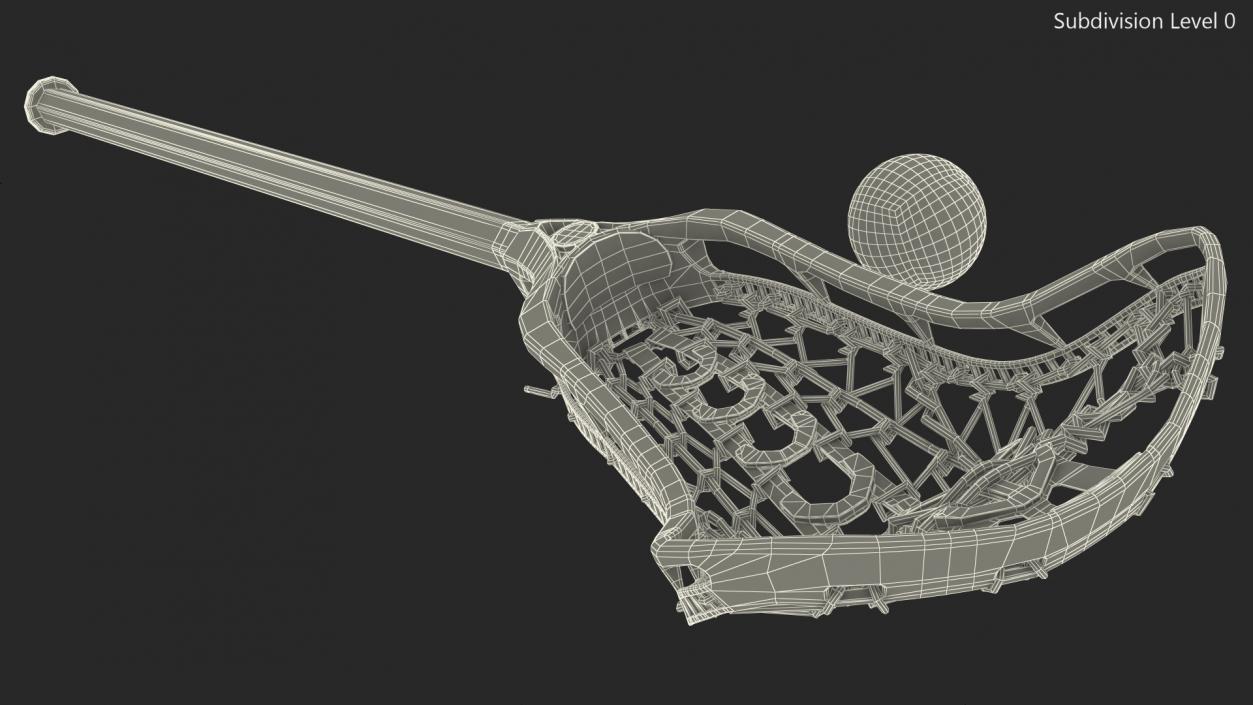 Lacrosse Stick Generic with Ball 3D