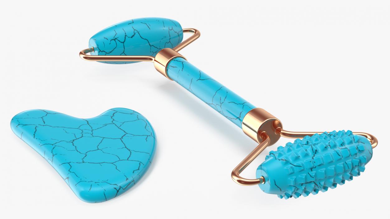 3D Gua Sha Tools Turquoise model