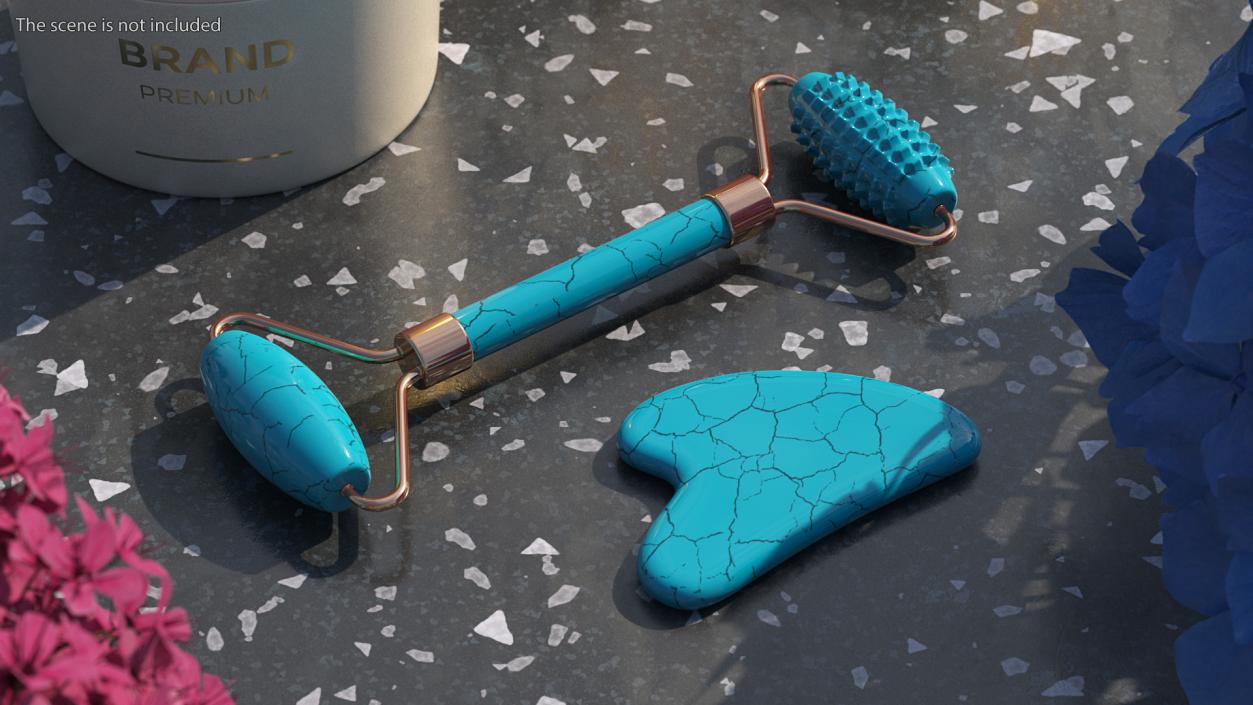 3D Gua Sha Tools Turquoise model