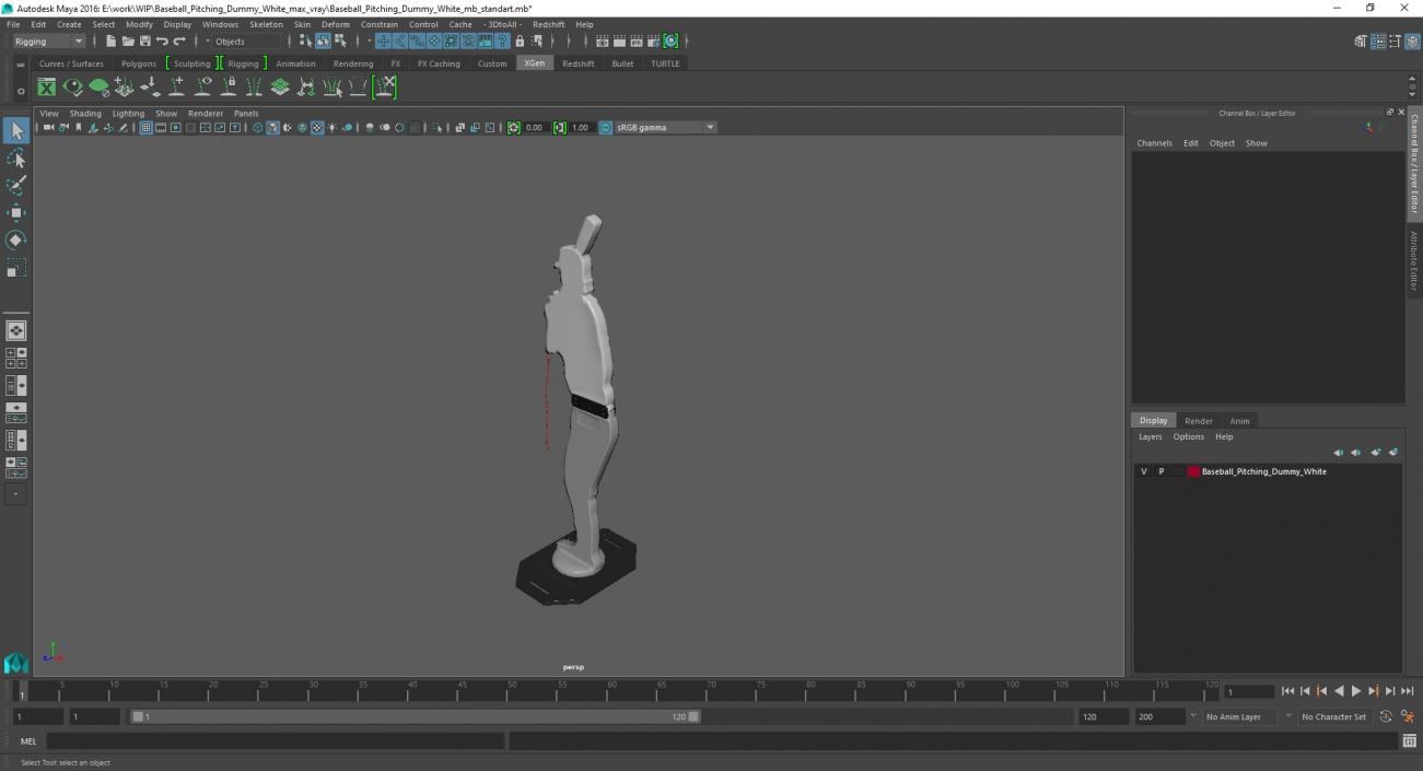 Baseball Pitching Dummy White 3D model