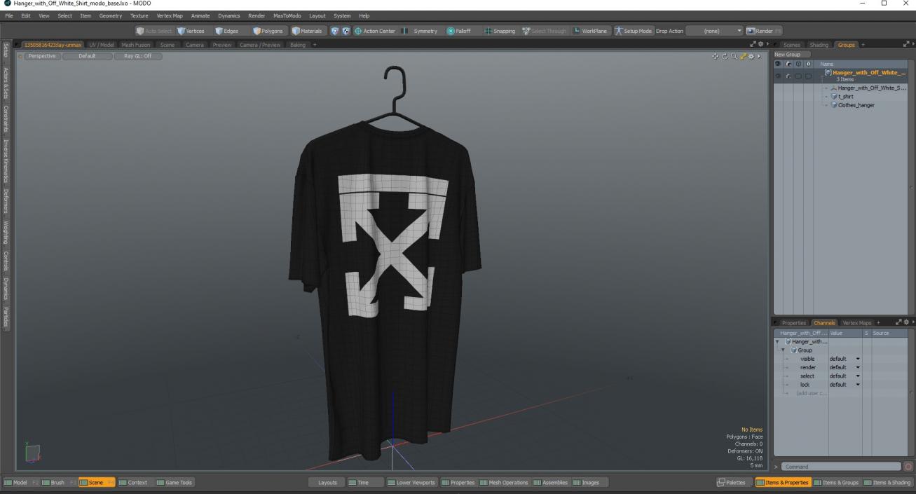 Hanger with Off White Shirt 3D