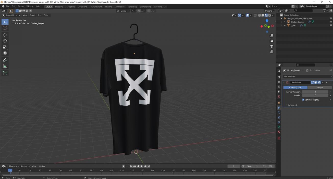 Hanger with Off White Shirt 3D