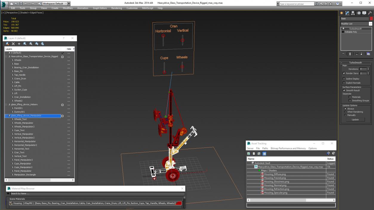 3D model Heavydrive Glass Transportation Device Rigged