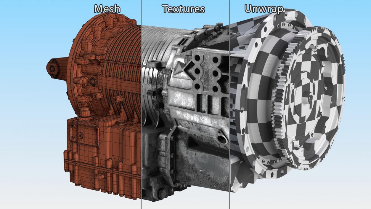 3D model Worn Transmission Allison 4000