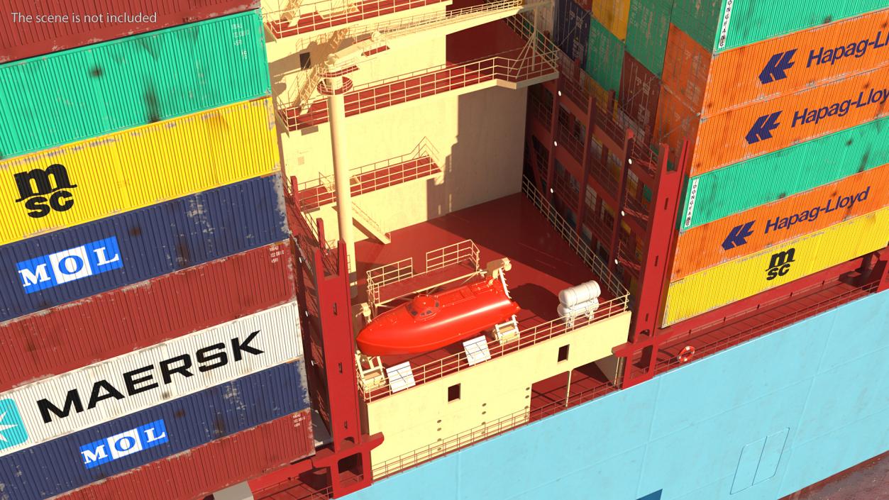 Loaded Maersk McKinney Container Ship 3D