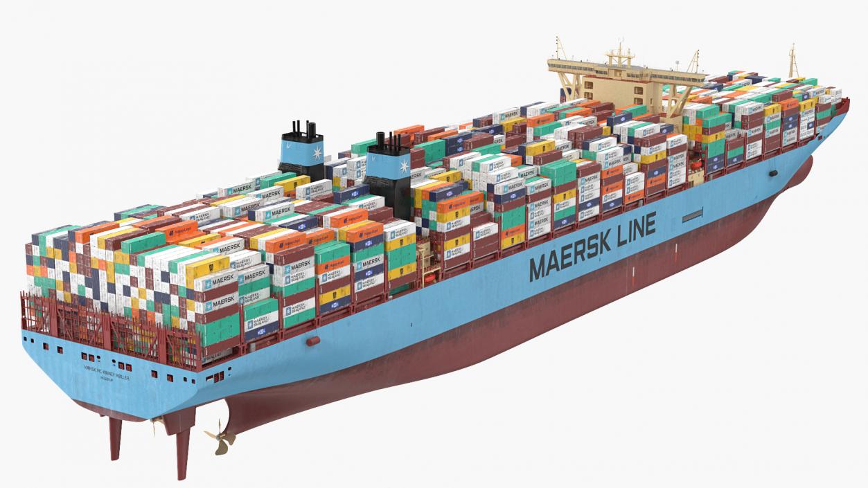 Loaded Maersk McKinney Container Ship 3D