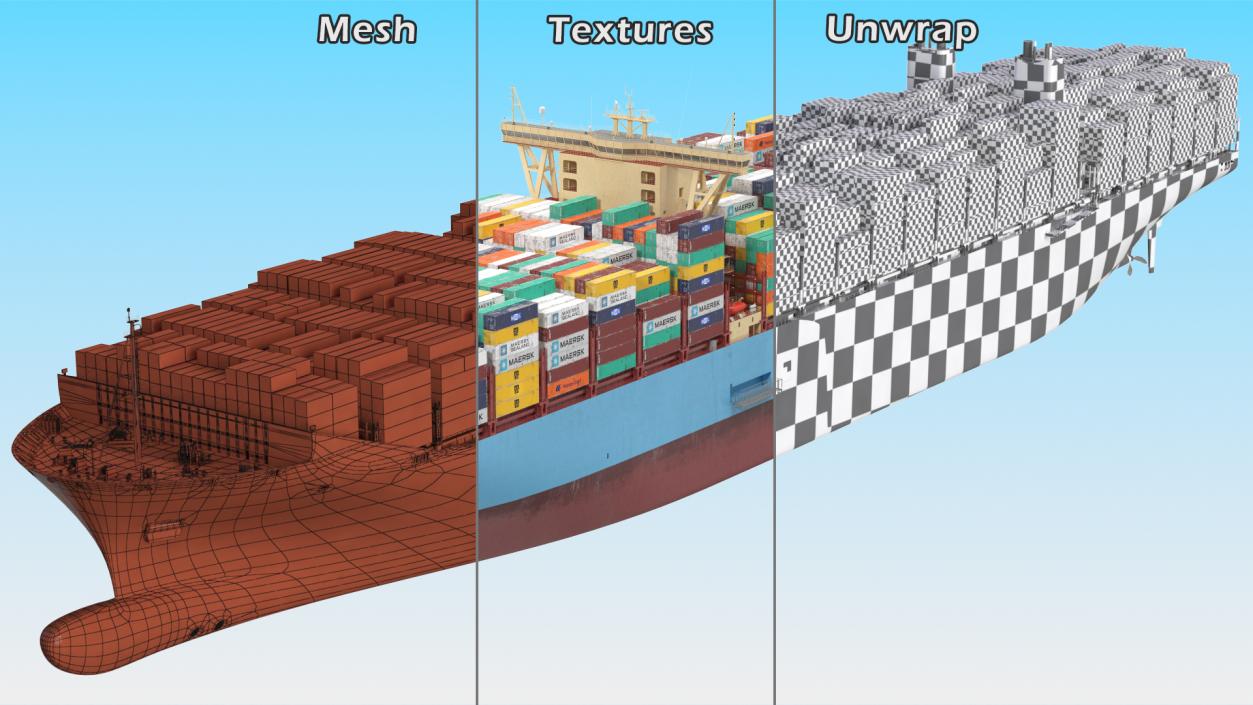 Loaded Maersk McKinney Container Ship 3D