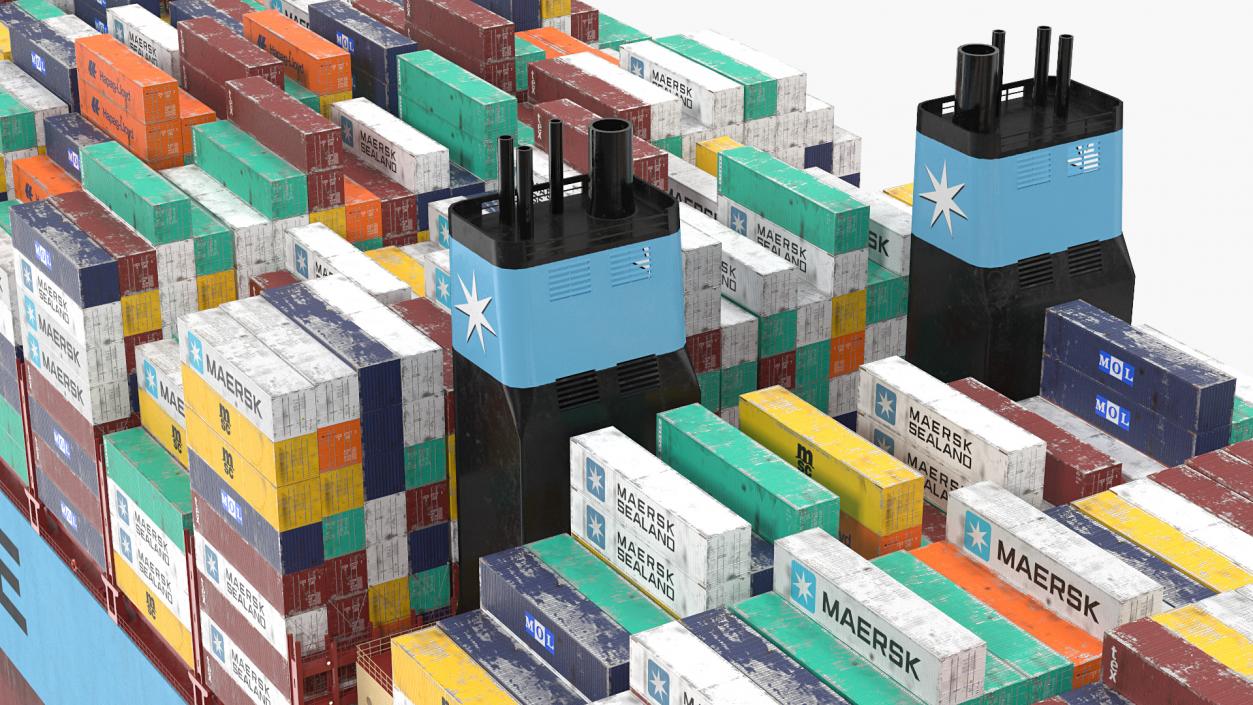 Loaded Maersk McKinney Container Ship 3D