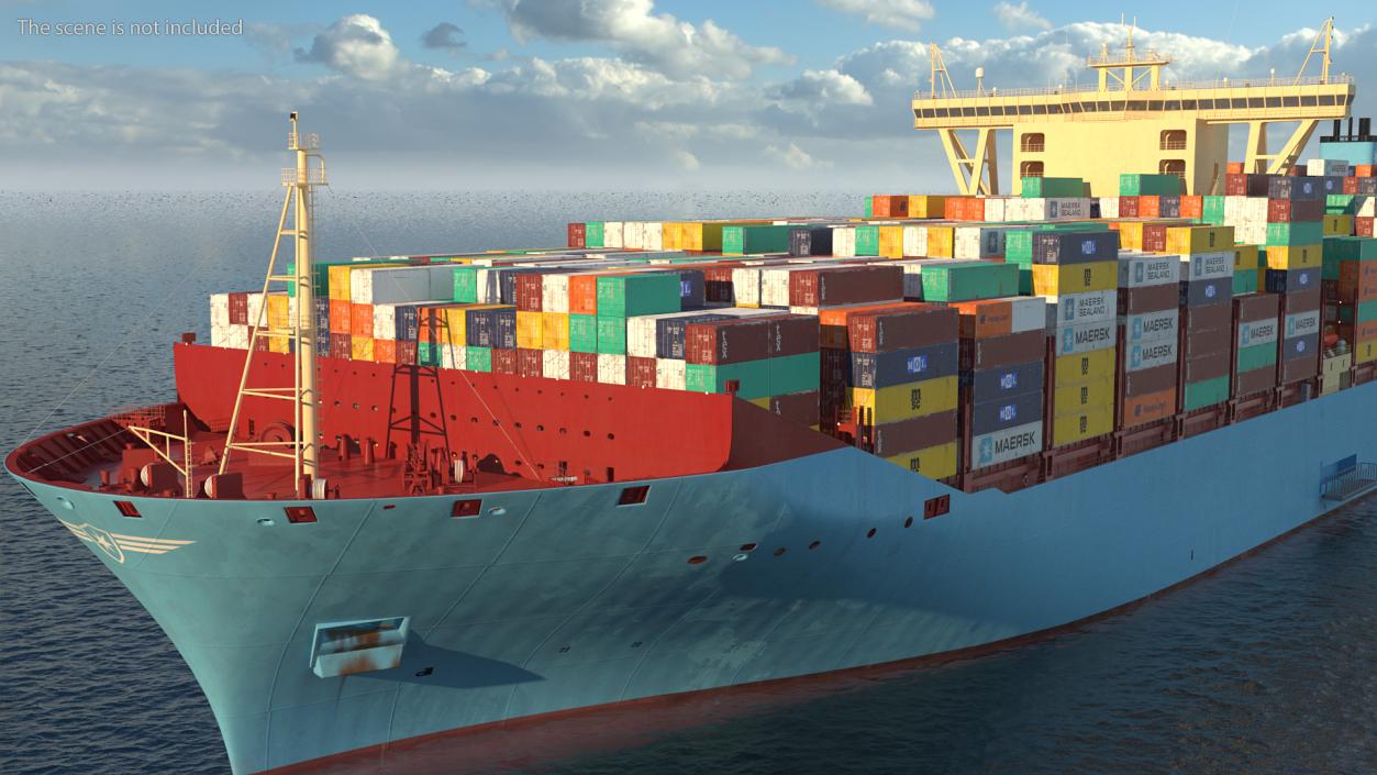 Loaded Maersk McKinney Container Ship 3D