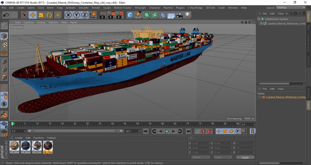 Loaded Maersk McKinney Container Ship 3D