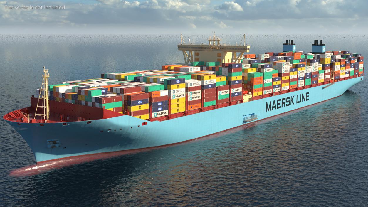 Loaded Maersk McKinney Container Ship 3D