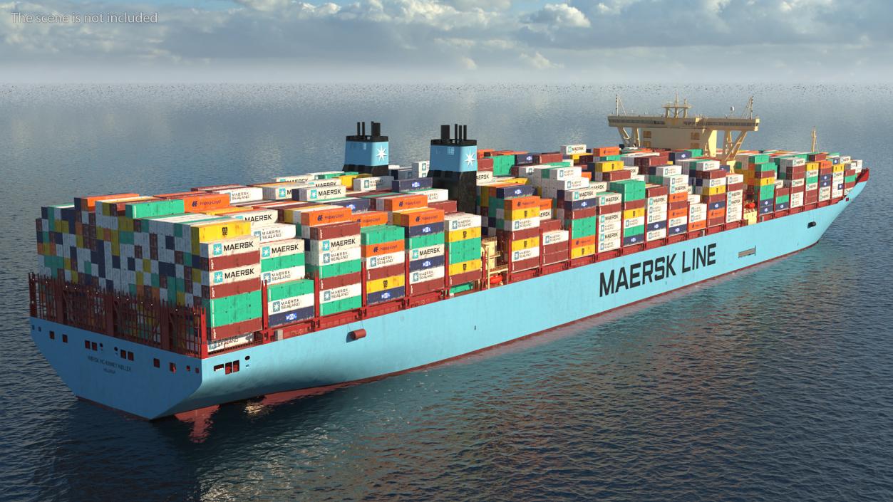 Loaded Maersk McKinney Container Ship 3D