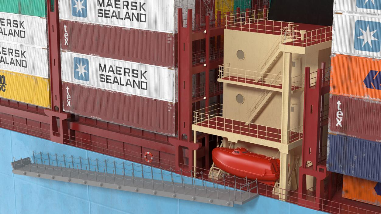 Loaded Maersk McKinney Container Ship 3D