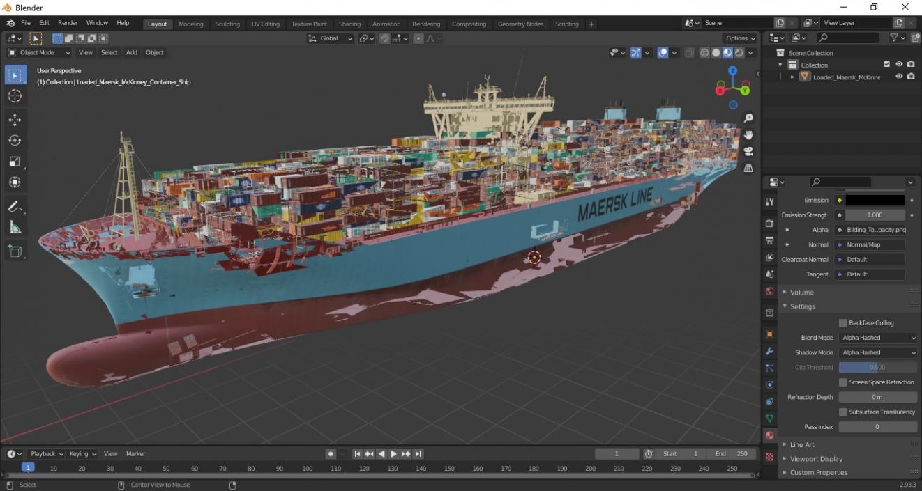 Loaded Maersk McKinney Container Ship 3D