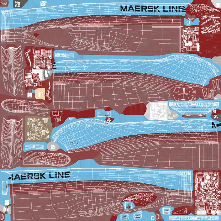 Loaded Maersk McKinney Container Ship 3D