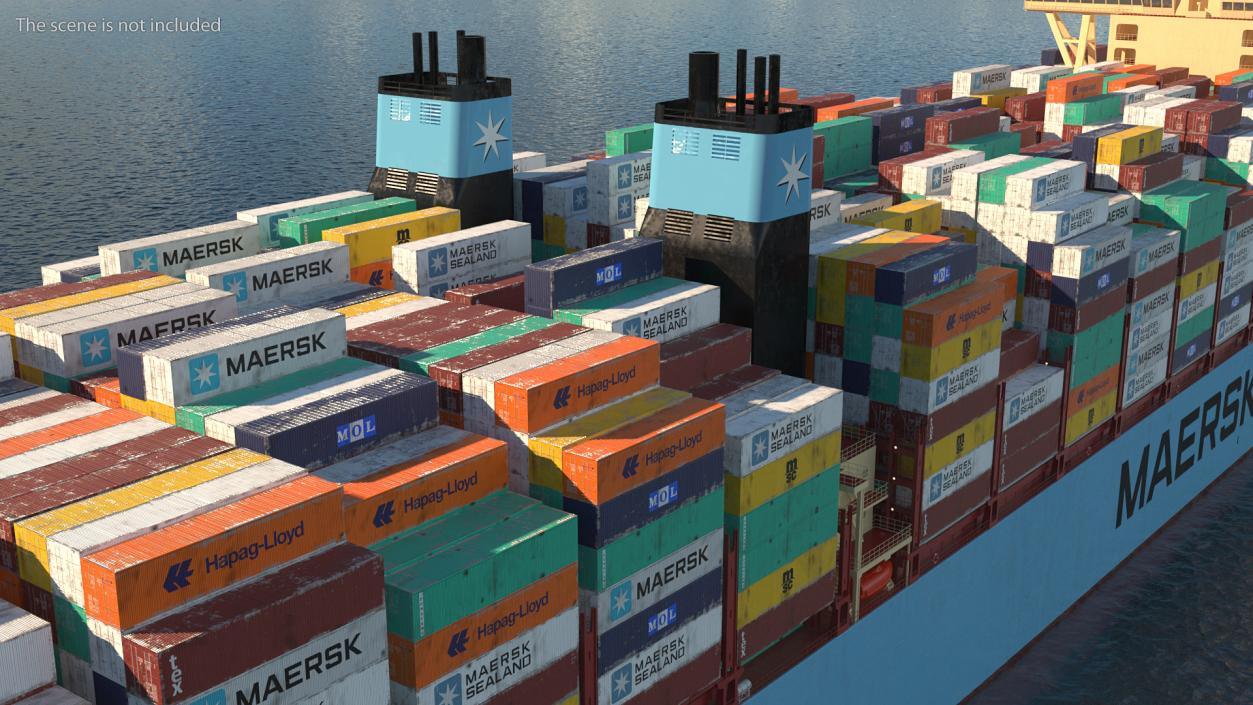 Loaded Maersk McKinney Container Ship 3D