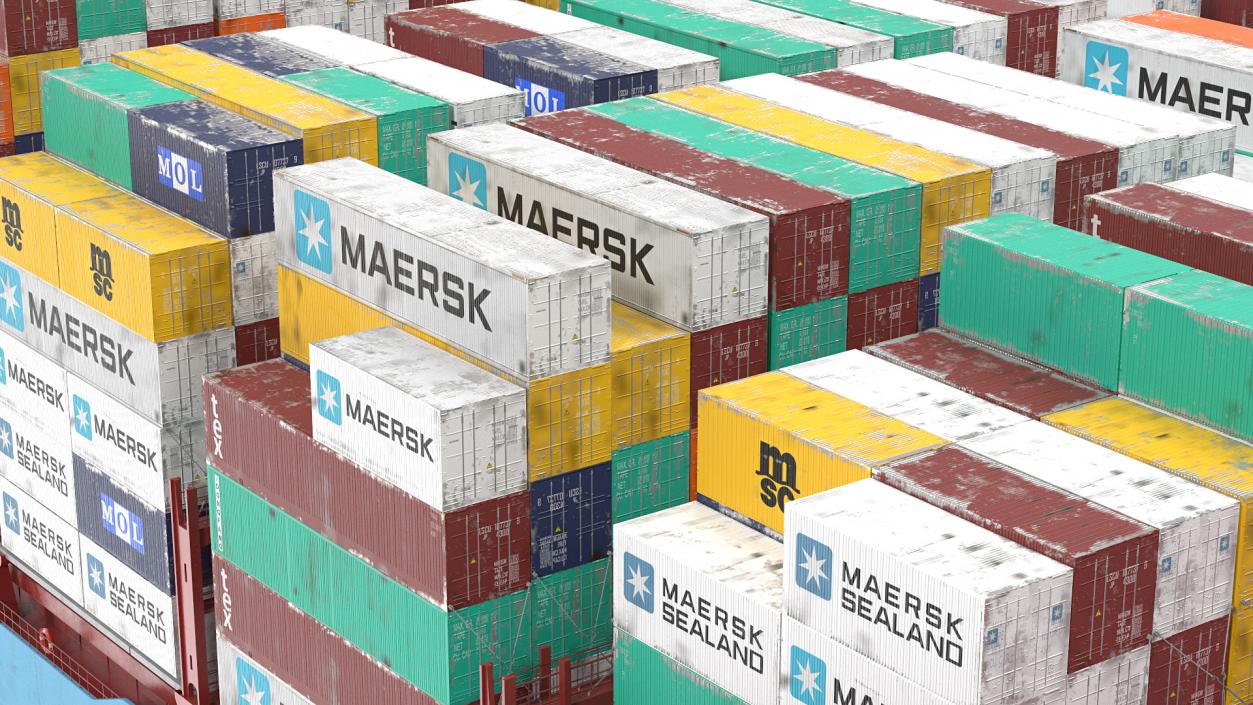 Loaded Maersk McKinney Container Ship 3D