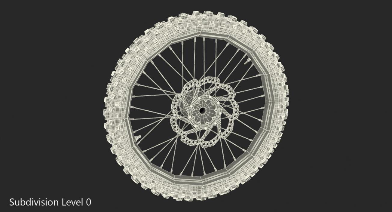 3D Motocross Bike Front Wheel