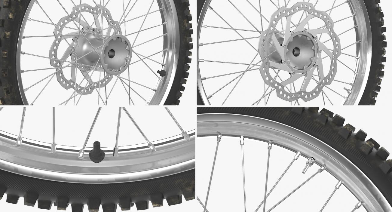 3D Motocross Bike Front Wheel