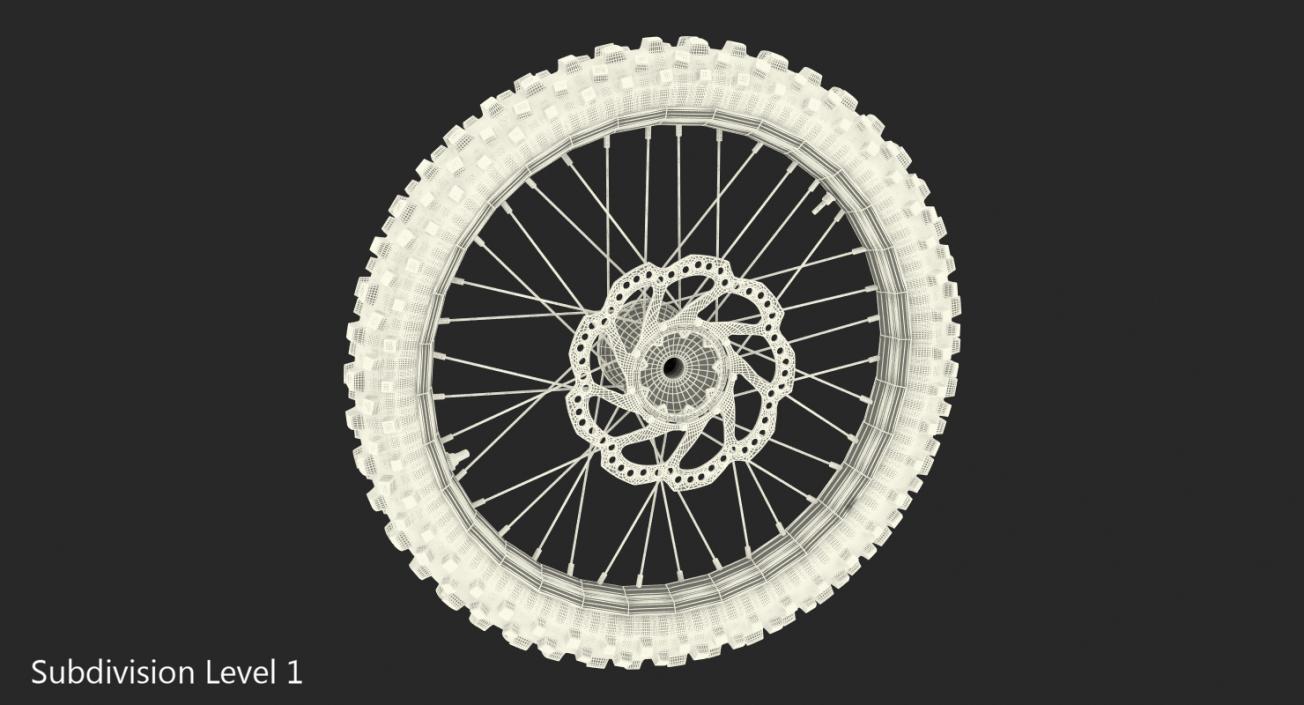 3D Motocross Bike Front Wheel