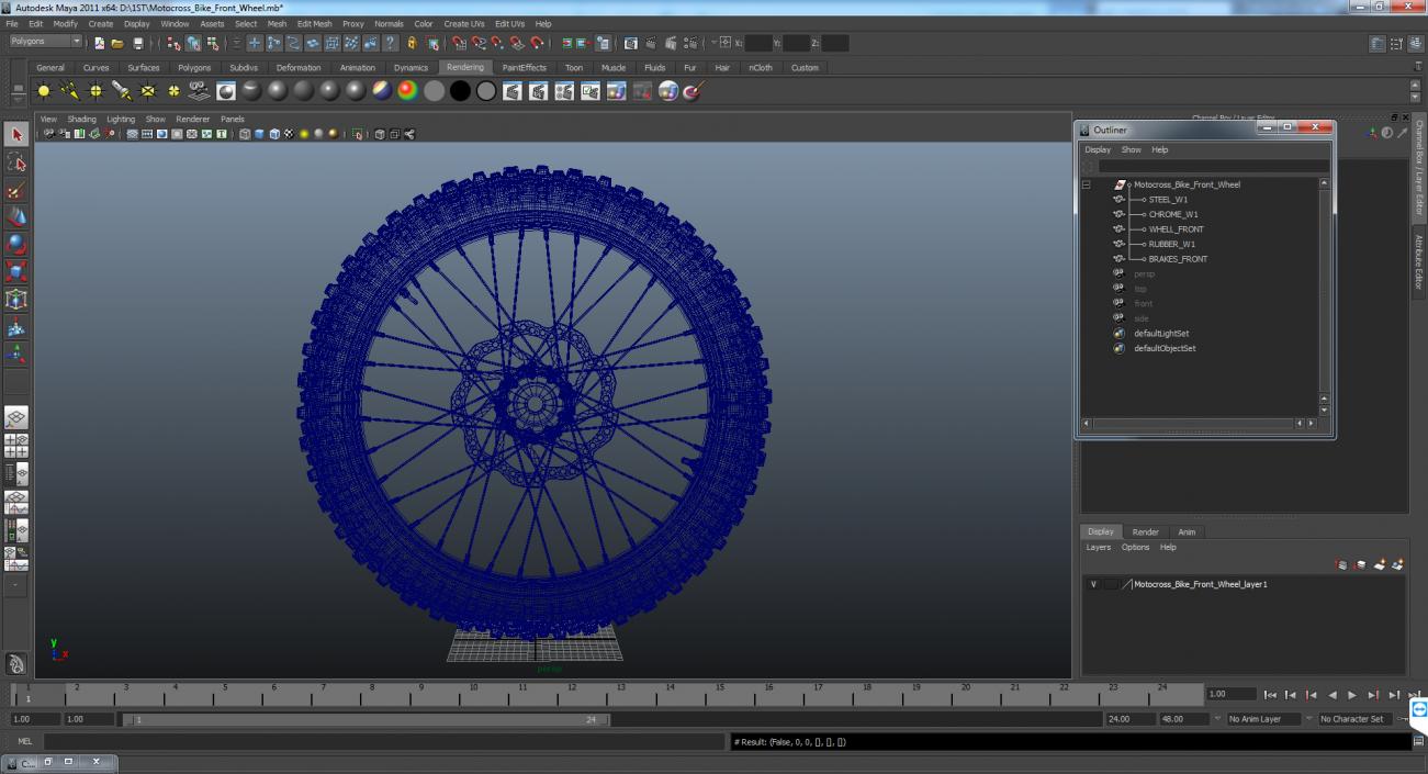 3D Motocross Bike Front Wheel