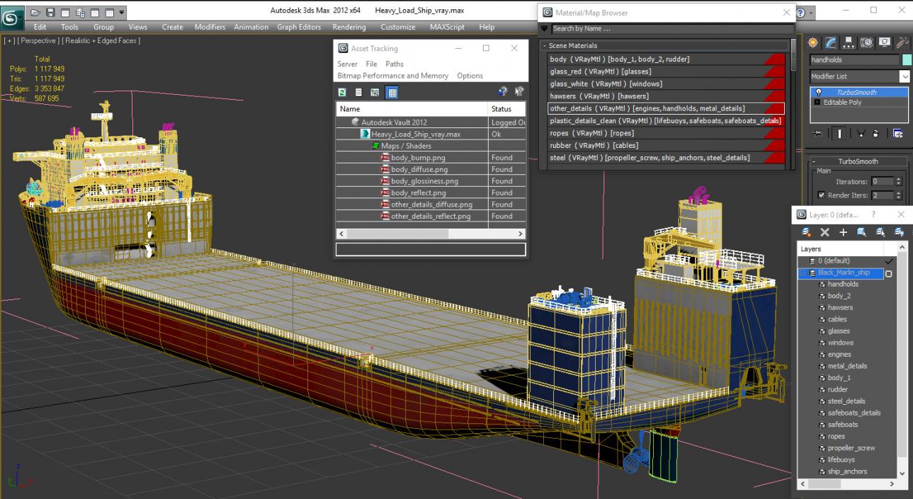 3D model Heavy Load Ship