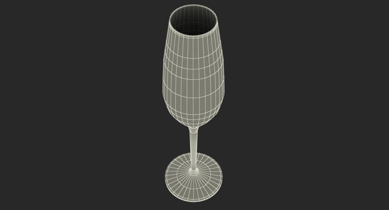 Black Stem Champagne Flute Empty 3D