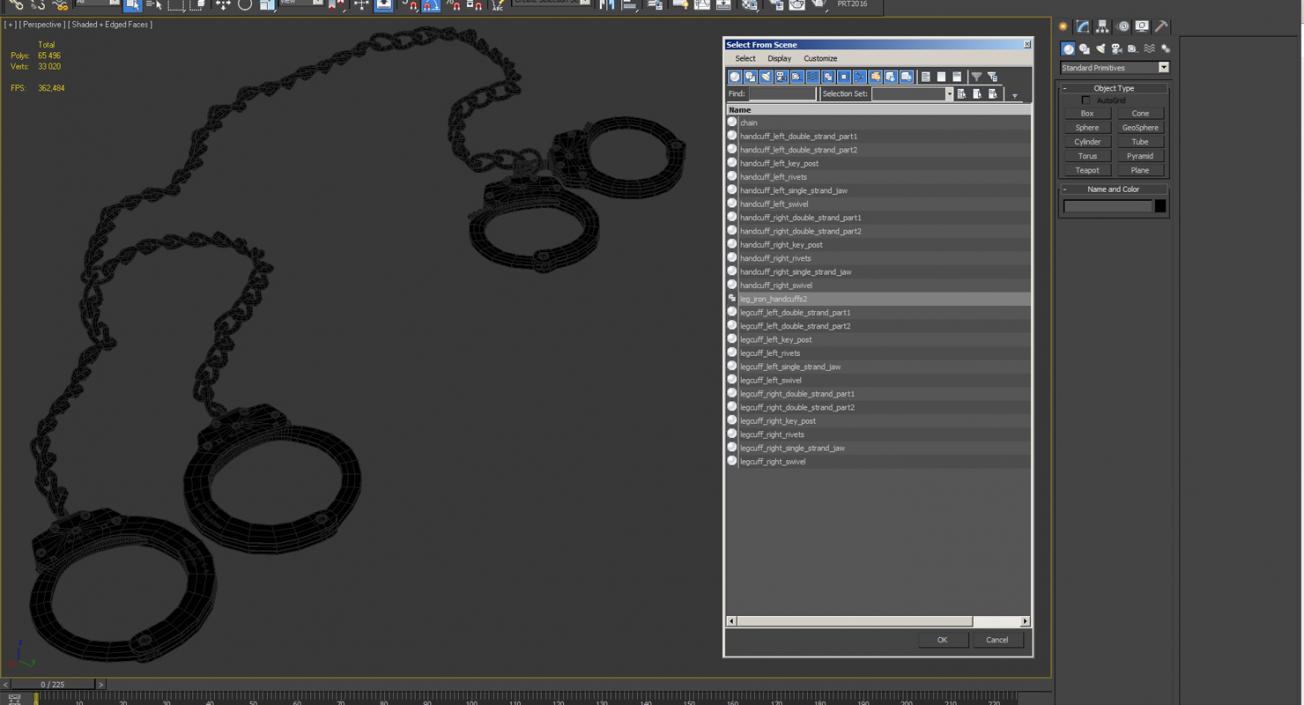 3D Combined Slave Handcuffs and Leg Irons model