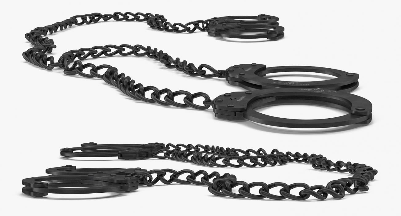 3D Combined Slave Handcuffs and Leg Irons model