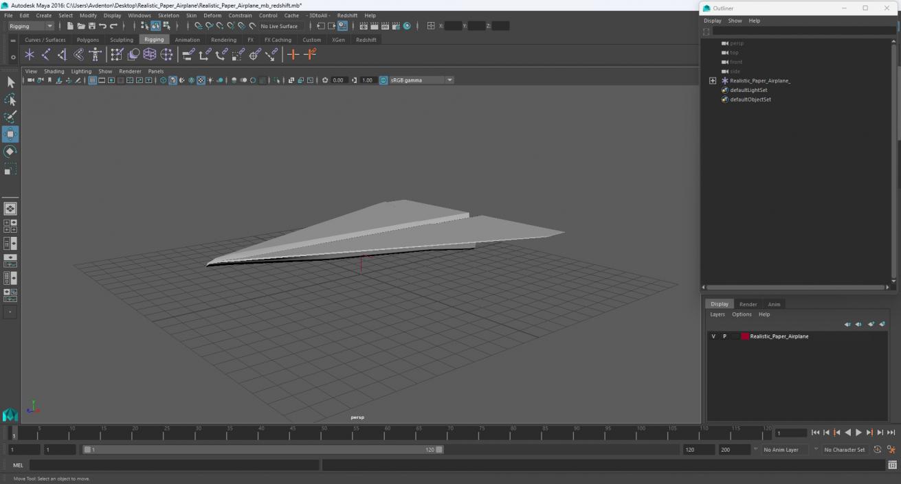 Realistic Paper Airplane 3D model