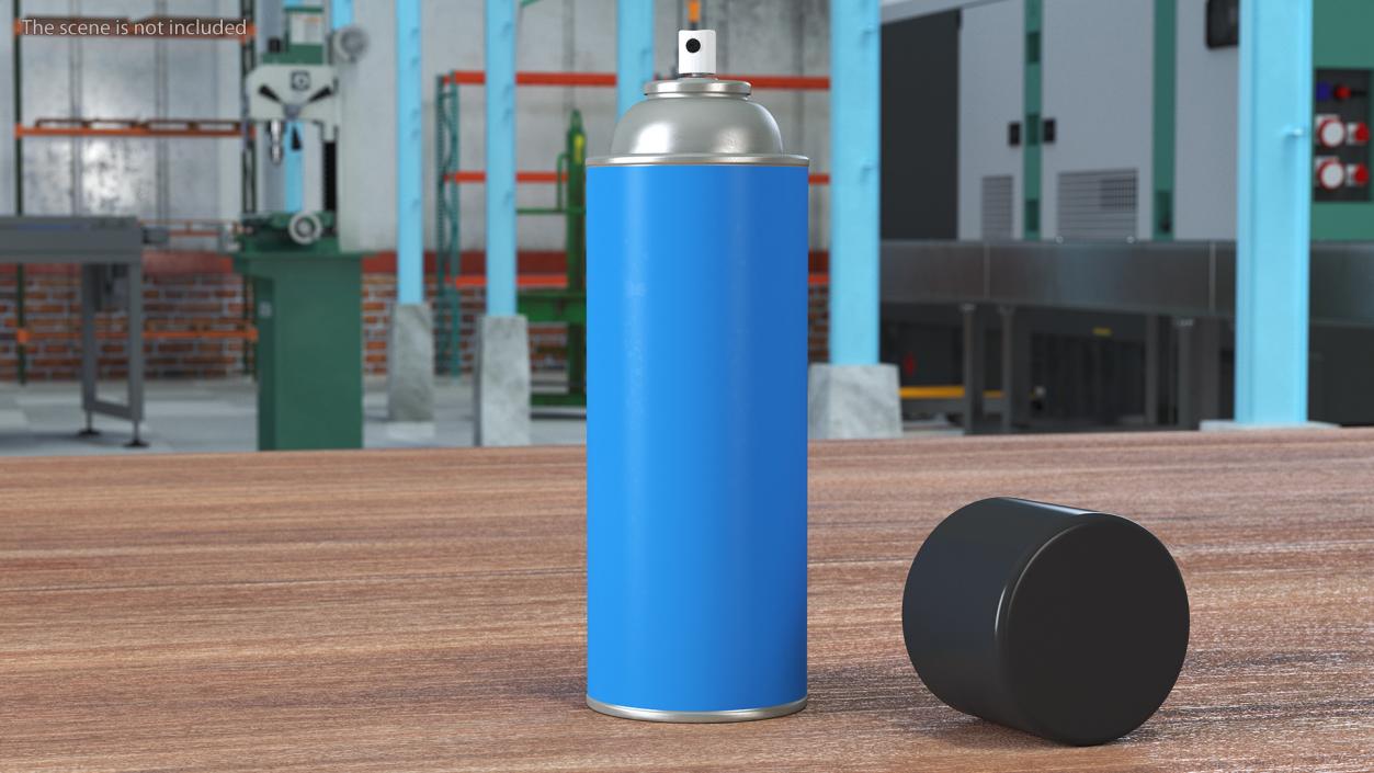 3D Blue Recycling Aerosol Can