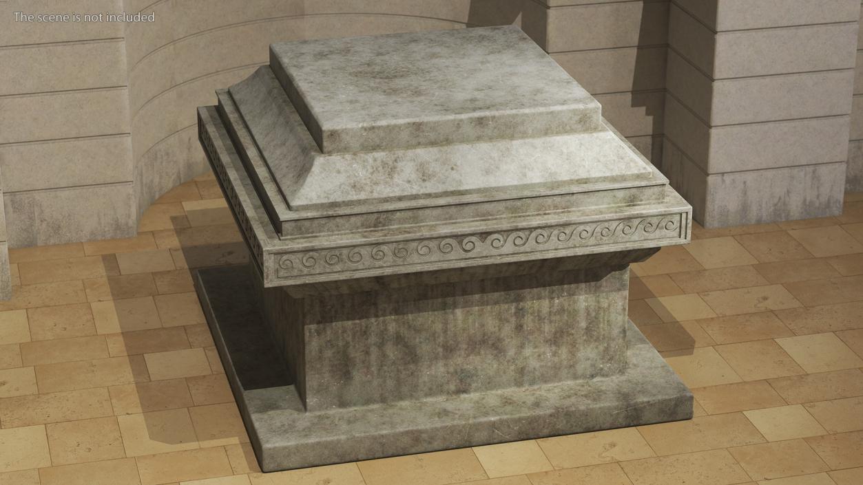 Antique Stone Pedestal 3D