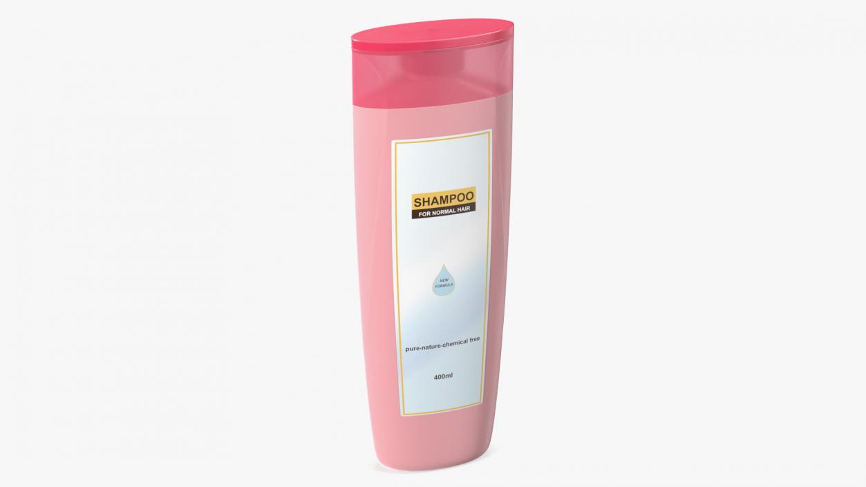 3D Shampoo Bottle Long Shape Pink 400ml