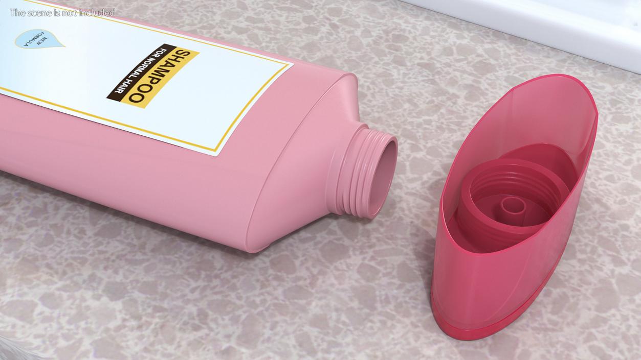 3D Shampoo Bottle Long Shape Pink 400ml