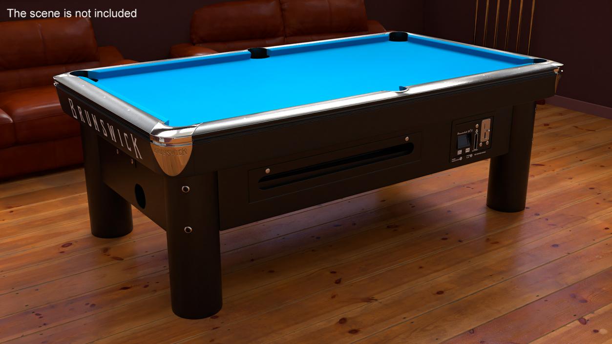 3D Pool Table Brunswick Blue Empty