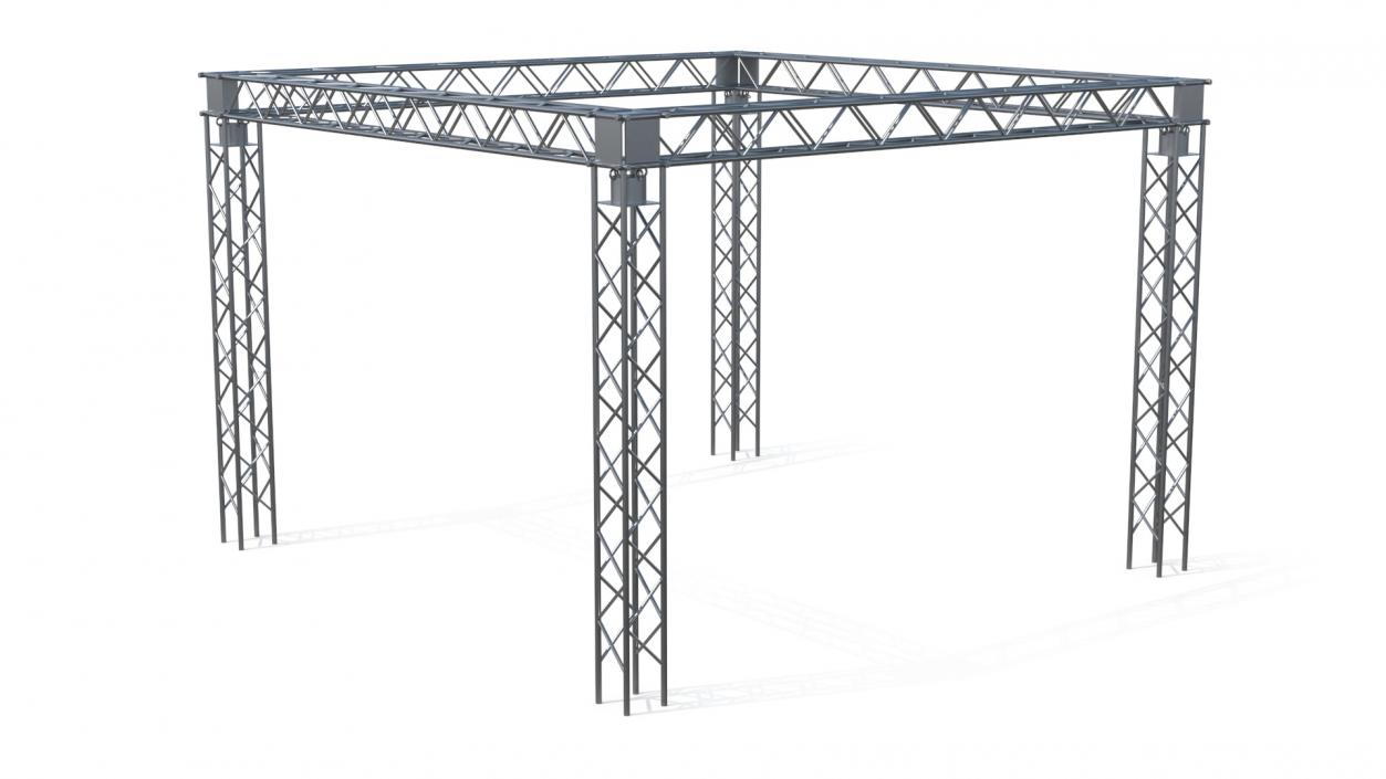 3D Event Truss Structure with International Flags and Bunting model