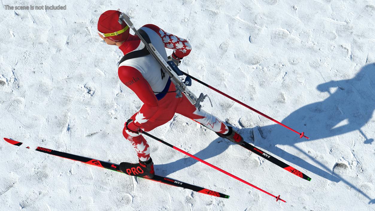 3D Biathlete Fully Equipped Canada Team Rigged model