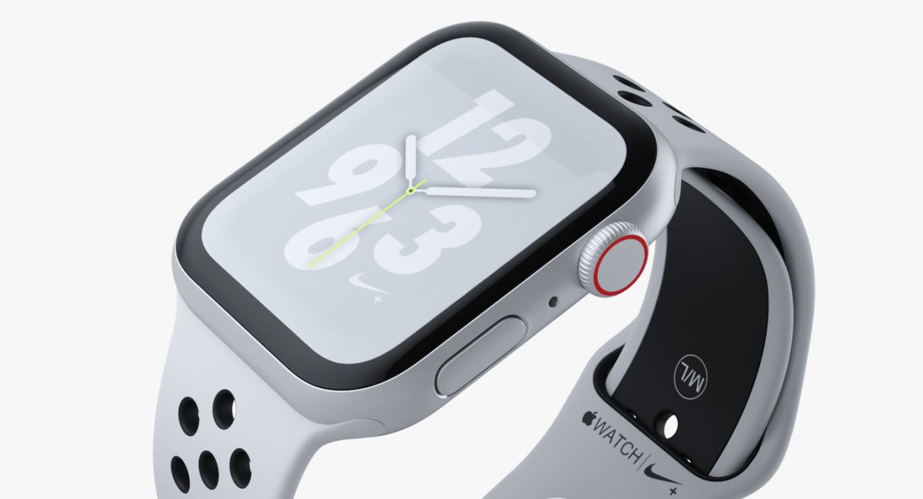 3D White Apple Watch Series 4 Nike