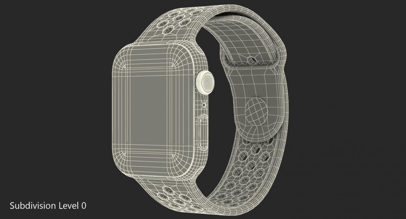 3D White Apple Watch Series 4 Nike