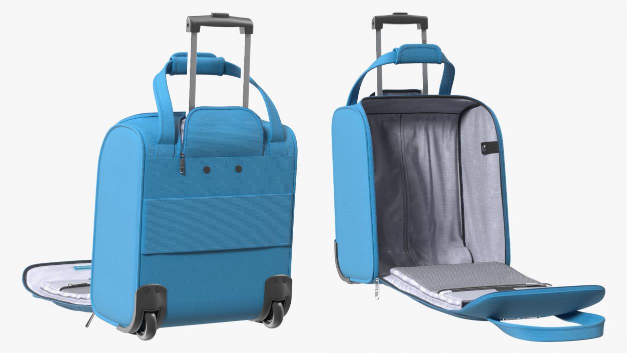 Open Softshell Luggage Samsonite Blue 3D