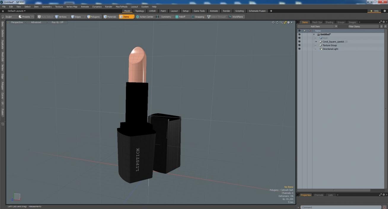 3D Coral Square Lipstick