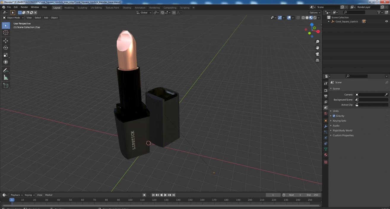 3D Coral Square Lipstick