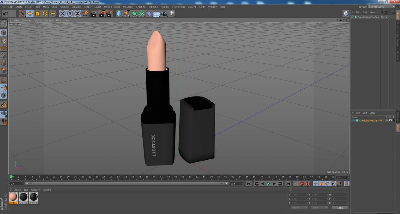 3D Coral Square Lipstick