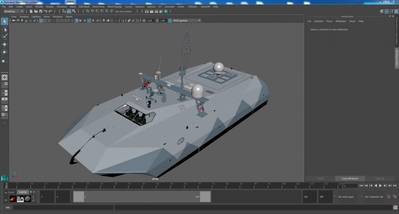 3D M80 Stiletto Stealth Naval Ship